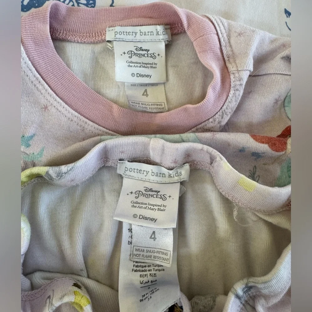 Pottery Barn Kids Disney Princess girls two piece Pajamas, size 4 - Picture 4 of 5